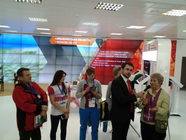 Экспозиция Оренбургской области принимает гостей в Олимпийском парке.
